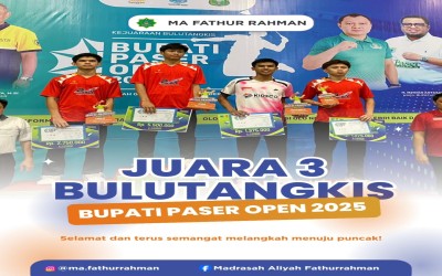 Juara 3 Bulutangkis Bupati Paser Open 2025